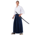 Navy blue and White Japanese Samurai Kimono Set 3 pieces HM76