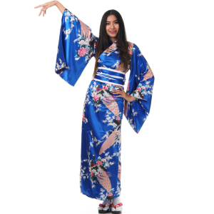 Japanese Geisha Kimono Yukata Blue