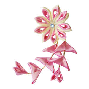 Flower hair clips for Japanese kimono-Pink-Cream, Flower86