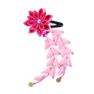 Flower hair clips for Japanese kimono-Pink-Hot pink, Flower92