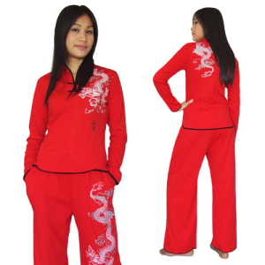 Red Women Kung Fu Suit 