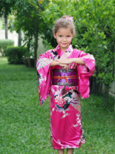 Girl Yukata Kimono Pink