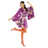 Short Woman Geisha Kimono Purple