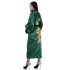 Green Black Japanese Reversible Satin Kimono Robe for Women QKG4W