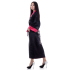 Red Black Japanese Reversible Satin Kimono Robe for Women QKR2W