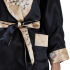 Gold-Black Reversible Satin Kimono Robe for Women QKY1W