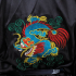 Blue Black Japanese Reversible Satin Kimono Robe for Women QKU2W