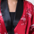 Claret Red - Black Reversible Satin Kimono Robe for Women QKR9W