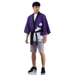 Purple Japanese Happi Kimono Coat Huppi39