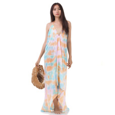 Maxi Dress, Tie Dye Batik Summer Dress, Beach Dress