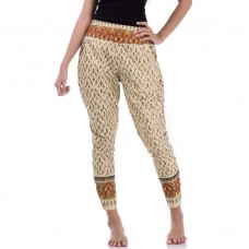 White Gold Traditional Thai Pattern Skinny Pants FAT5W
