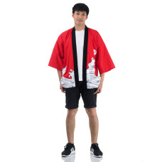 Red Japanese Happi Kimono Coat Huppi42