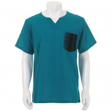 Turquoise Hippie Casual Short Sleeve Shirt