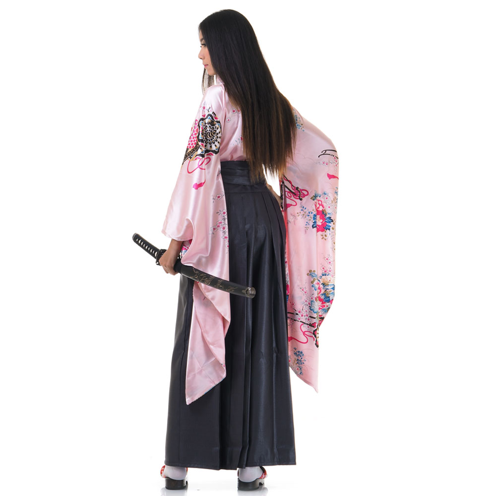 Japanese Women's Traditional Kimono hakama Jupe Ceinture Set moderne jaune 15-A 