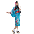 Girl Yukata Kimono Light Blue 4-11 Year