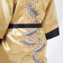 Gold-Black Japanese Reversible Satin Kimono Robe for Men QKY3M
