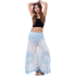 Light blue hippie skirt pants, Wide leg pants Bohemian style FK430