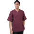 Natural Cotton Hippie Casual Short Sleeve Shirt in Claret Red RNM493
