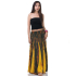 Long Batik Tie Dye Skirt Bohemian Style Olive green-Yellow K209