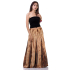 Long Batik Tie Dye Skirt Bohemian Style Beige-Brown K206