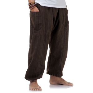 Men Brown Genie Pants, Harem Pants FA384M