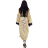 Navy Blue-Gold Japanese Reversible Satin Kimono Robe for Women QKU5W