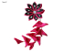 Flower hair clips for Japanese kimono-Pink-Black, Flower87