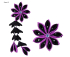 Flower hair clips for Japanese kimono-Purple-Black, Flower75