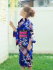 Girl Yukata Kimono Blue for 4-8 Year