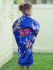 Girl Yukata Kimono Blue for 4-8 Year