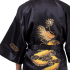 Black Japanese Reversible Satin Kimono Robe for Men QKK10M