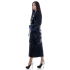 Navy Blue Japanese Reversible Satin Kimono Robe for Women QKU1W