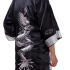 Silver-Black Japanese Reversible Satin Kimono Robe for Men QKW1M