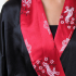 Claret Red - Black Reversible Satin Kimono Robe for Women QKR9W