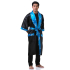 Light Blue Japanese Reversible Satin Kimono Robe for Men QKL3M