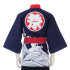 Navy Blue Japanese Costume Happi Kimono Coat Huppi45
